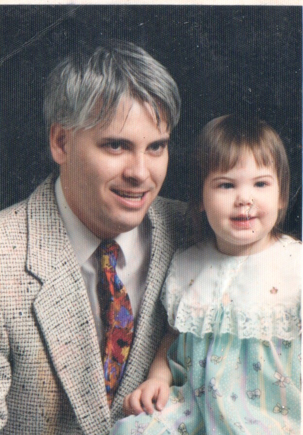 Emily Henderson and her white haired dad