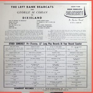  "The Left Bank Bearcats Take George M. Cohan to Dixieland" rear cover