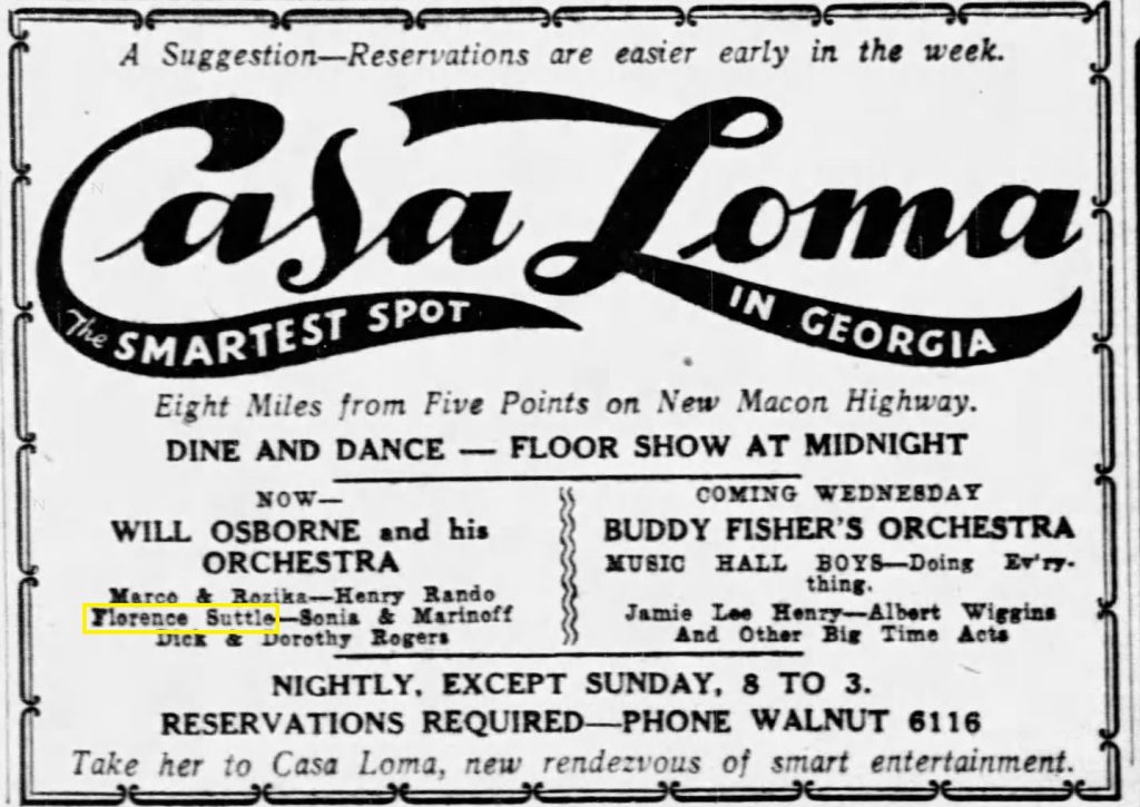 Ad for the Casa Loma 1936-07-19