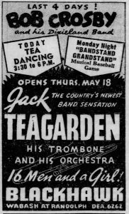 Jack Teagarden starting May 18, 1939