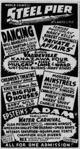Ad for the Steel Pier July 7, 1940