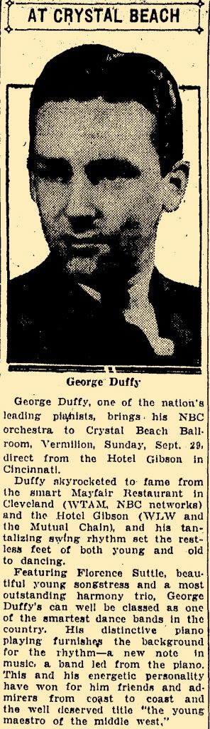 Duffy at Crystal Beach September 29. 1935