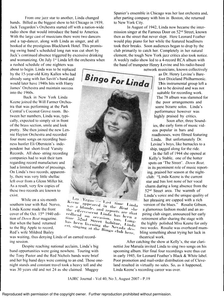 Linda Keene, Her Elusive Fame, Page 2