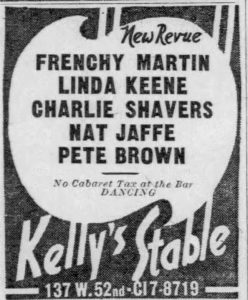 Linda Keene at Kelly's Stable again October 1944