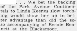 Bernie Bennett not good for Linda Keene