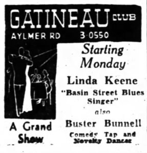 Linda Keene at the Gatineau Club