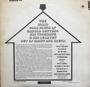  Harold Betters ‎– Out Of Sight & Sound Rear Cover