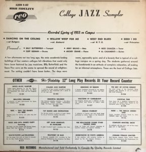 College Jazz Sampler rear cover