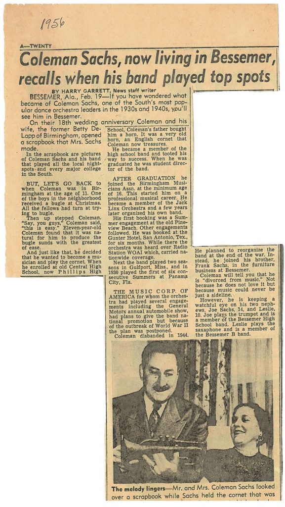 Coleman Sachs article 1956