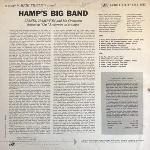 Hamp's Big Band rear cover