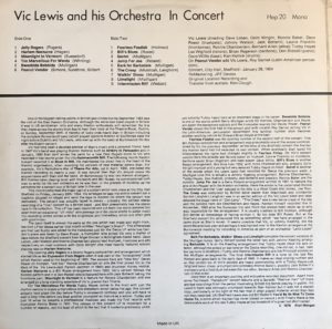 Vic Lewis Rear Cover
