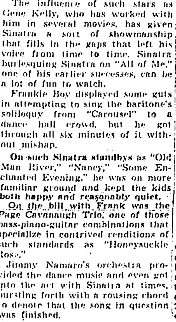 Review of Sinatra at Mutual Arena 1949 Part 2