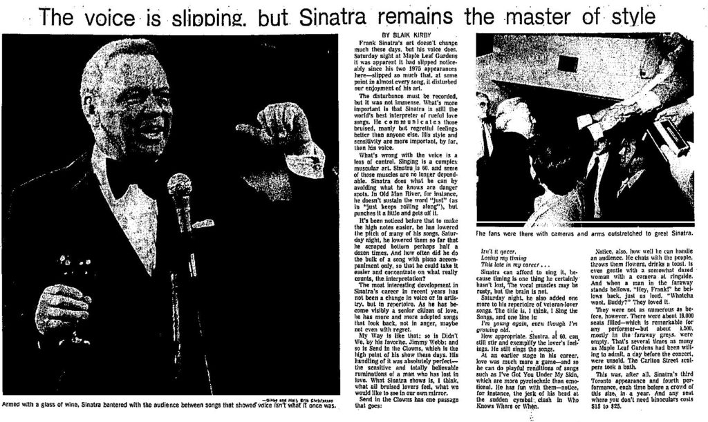 The Globe and Mail review of 1976b Gardens Concert