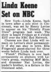 Linda Keene on NBC Down Beat 1941-12-01