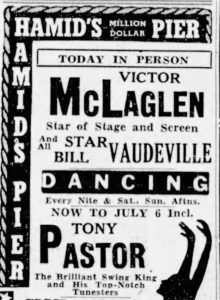 Ad for Tony Pastor at Hamid's 1941