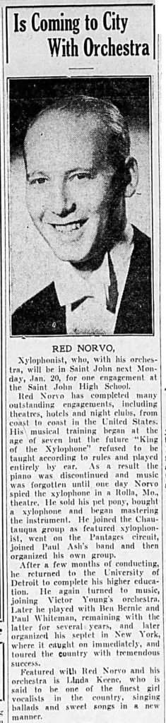 Norvo and Keene in Canada January 1941
